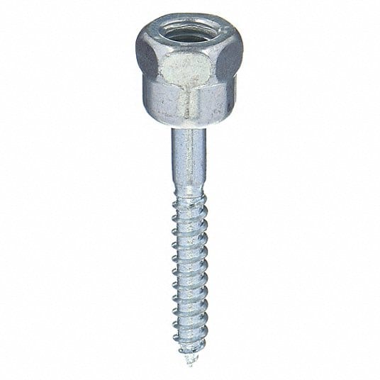 Vertical Rod Hanger for Concrete, 1/4" Screw Size, 3/8-16 Rod Size, Zinc Climaseal, 25 PK