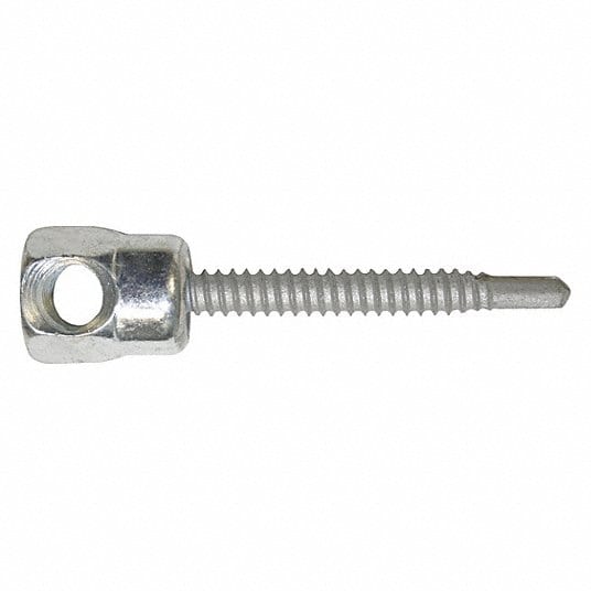 Horizontal Rod Hanger for Steel, 1/4"-14 Screw Size, 3/8-16 Rod Size, Zinc Climaseal, 25 PK