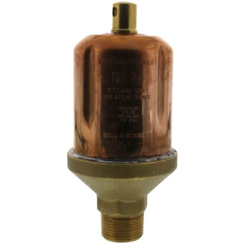 Hoffman Air Valve 401429 74, 1/2" x 3/4" Straight Steam Unit Heater Air Valve