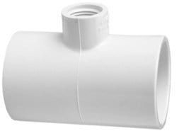 6" x 3" PVC Schedule 40 Tee SLIP x SLIP x FPT - Fittings N' Valves