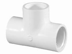 1/2" PVC Schedule 40 Tee SLIP x FPT x SLIP