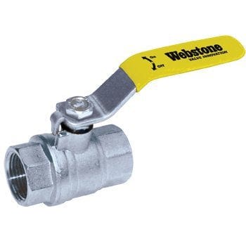 2" IPS Lead Free Full Port Nickel Plated Brass Ball Valve - Fittings N' Valves