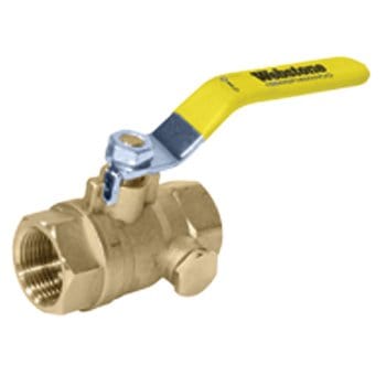 1/2" IPS Full Port Brass Ball Valve W/ IPS Hole