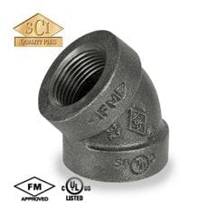1-1/4" 125 WSP Cast Iron Threaded 45 Elbow