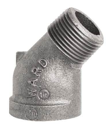 1/4" Black Malleable Iron 45° Street Elbow