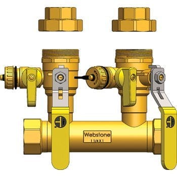 1-1/4" FIP Run x 1" Hydro-Core Double BL Drain Kit - Fittings N' Valves