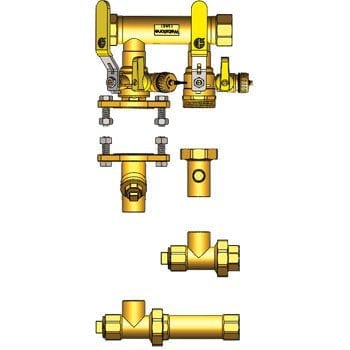 1-1/4" FIP Hydro-Core NB Component Kit: Floor Standing / Side Mount 1 - Fittings N' Valves