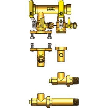 1-1/4" FIP Hydro-Core NB Component Kit: Floor Standing / Side Mount 1 - Fittings N' Valves