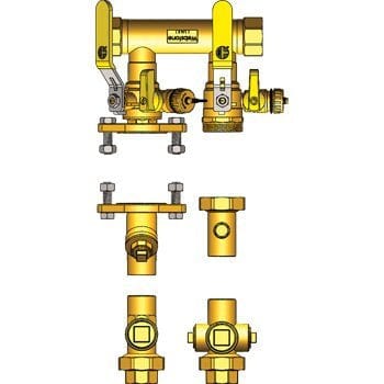 1-1/4" FIP Hydro-Core NB Component Kit: Floor Standing / Top Mount 1 - Fittings N' Valves