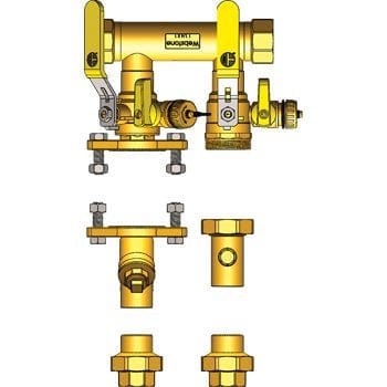 1-1/4" FIP Hydro-Core NB Component Kit: Floor Standing / Top Mount 3 - Fittings N' Valves