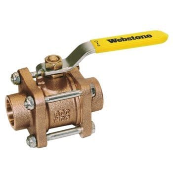 2" C x C Full Port B62 Bronze 3-Piece Ball Valve - Fittings N' Valves