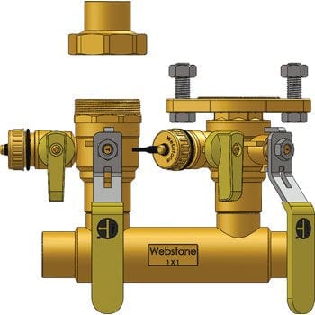 1-1/2" SWT Run x 1" Hydro-Core Right Kit - Fittings N' Valves