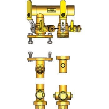 1-1/4" SWT Hydro-Core NB Component Kit: Floor Standing/Top Mount 1 - Fittings N' Valves