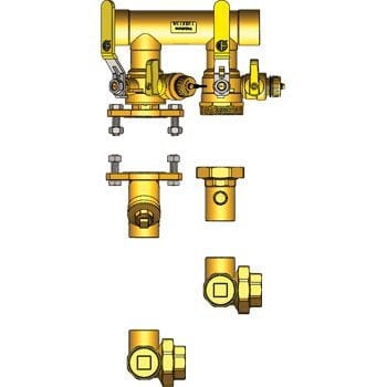 1-1/2" SWT Hydro-Core NB Component Kit: Floor Standing/Side Mount 2 - Fittings N' Valves