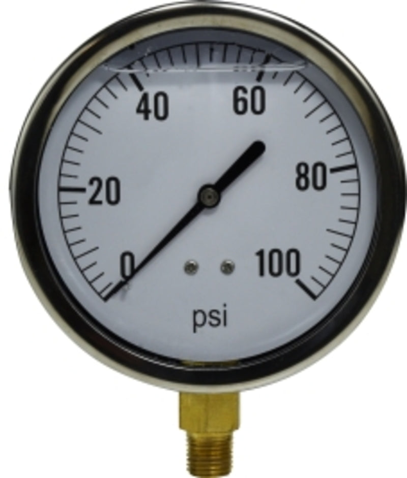 4"  0-100psi  1/4" LM - Fittings N' Valves