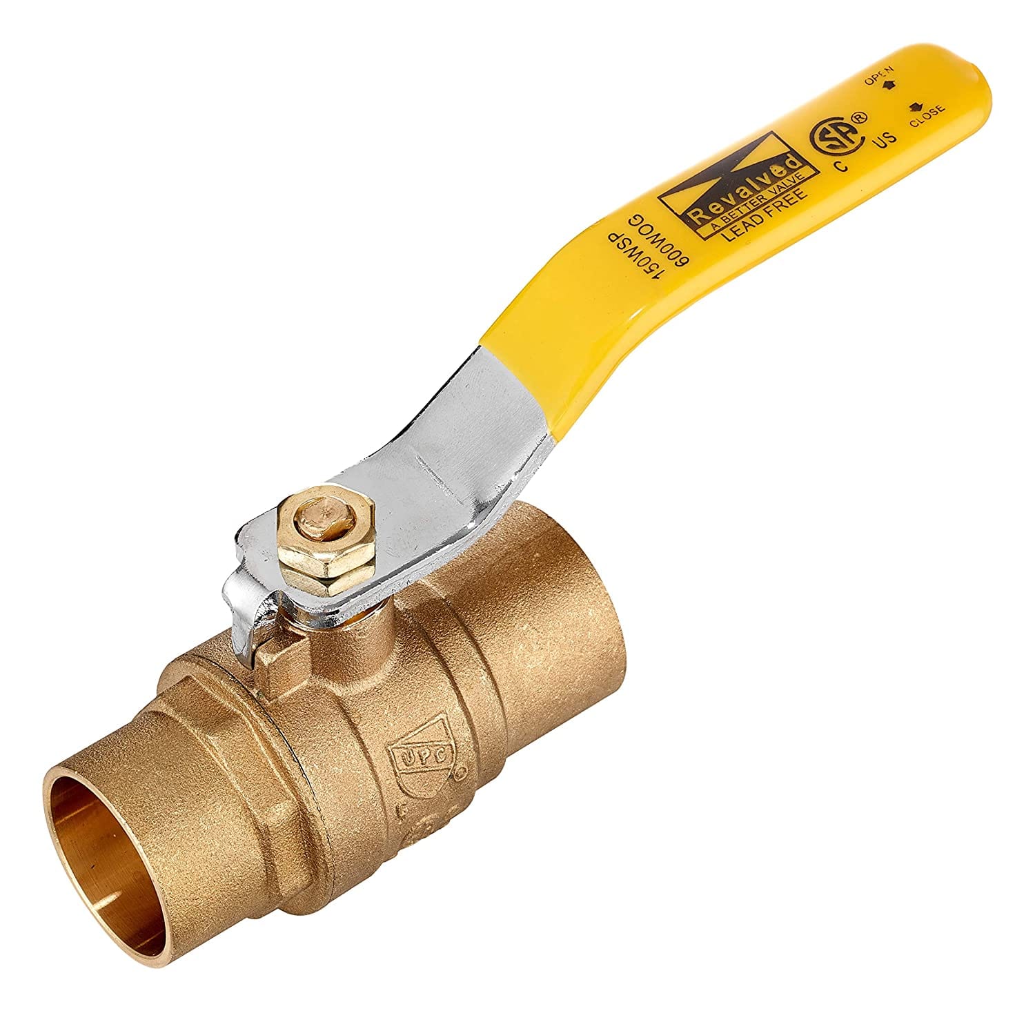 1/2" Full Port Brass Sweat Ball Valve – Lead-Free SWT x  SWT, C x C – 600 PSI WOG