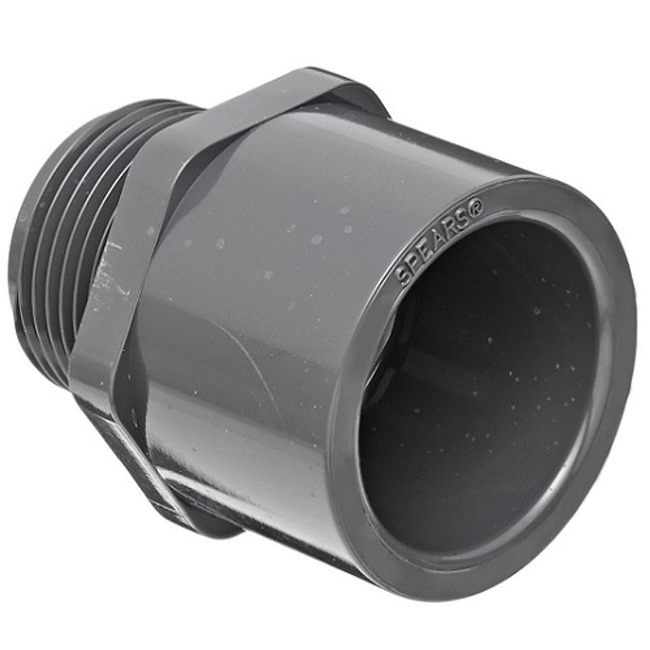 PVC Male Adapter - Schedule 80 - Gray - Socket x MPT - 1-1/4" - Fittings N' Valves