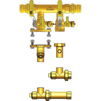 1-1/4" FIP Hydro-Core NB Component Kit: Floor Standing/Side Mount 1 - Fittings N' Valves