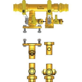 1-1/4" FIP Hydro-Core NB Component Kit: Floor Standing/Top Mount 1 - Fittings N' Valves