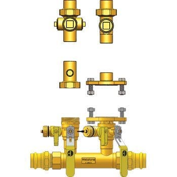 1-1/4" FIP Hydro-Core NB Component Kit: Wall Hung 1 - Fittings N' Valves
