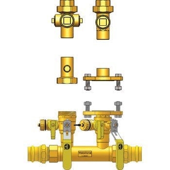 1-1/4" FIP Hydro-Core NB Component Kit: Wall Hung 1 - Fittings N' Valves