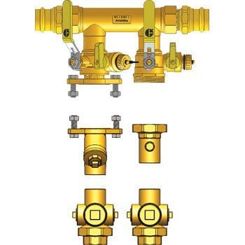 1-1/2" FIP Hydro-Core NB Component Kit:  Floor Standing/Top Mount 2 - Fittings N' Valves