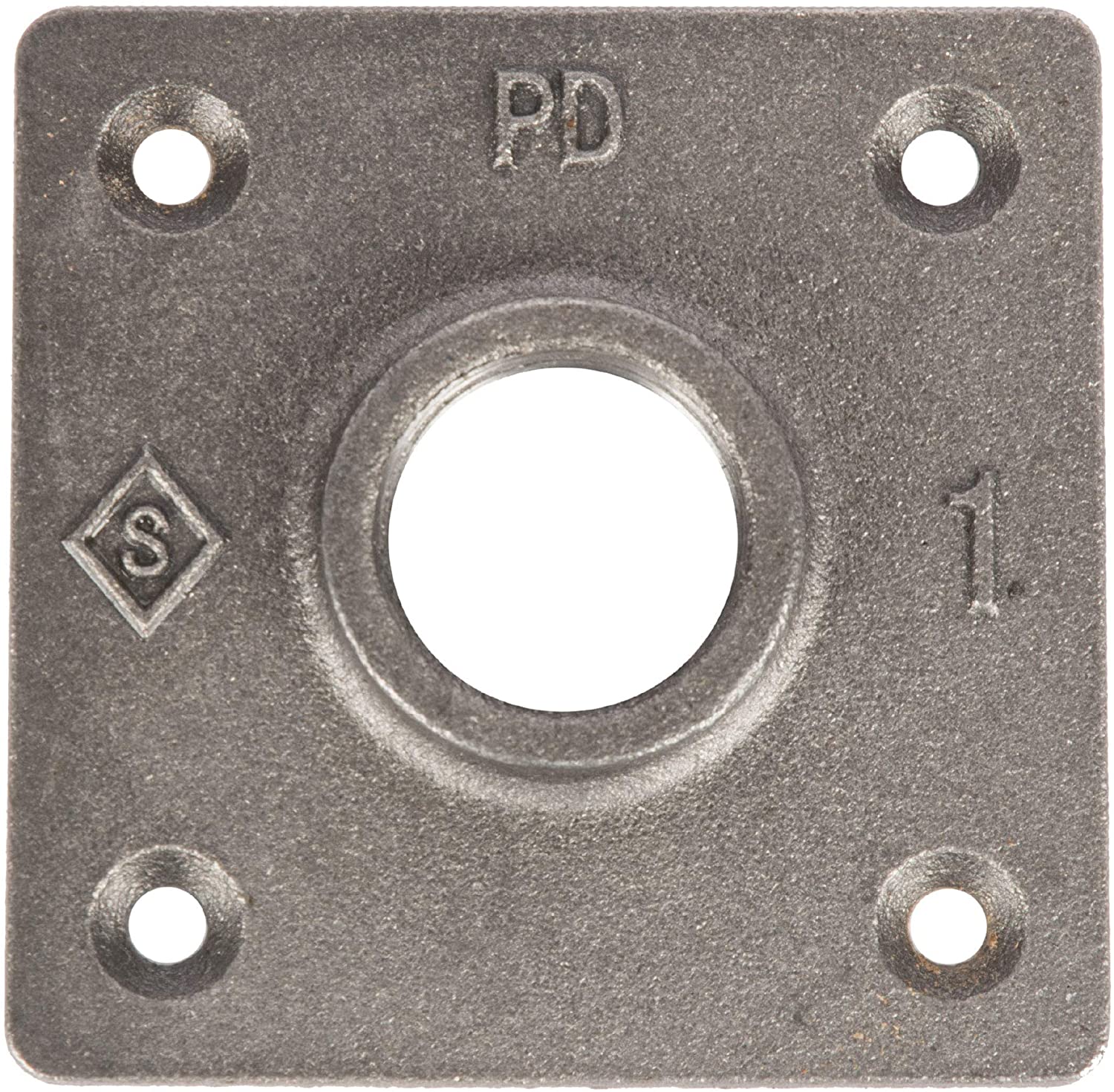 1/2" Black Square Floor Flange For Pipe Furniture