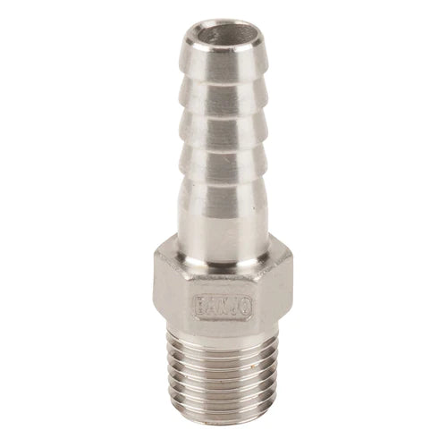 1" 316 Stainless Steel Hose Barb X MPT Fitting - Fittings N' Valves