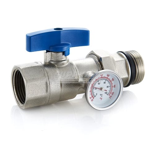 Manifold Ball Valve w/ Gauge Blue