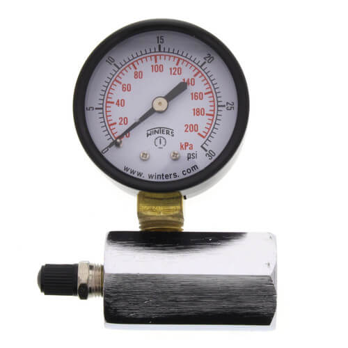Winters PETG Series Economy Gas Test Gauge 0-30 psi/kPa