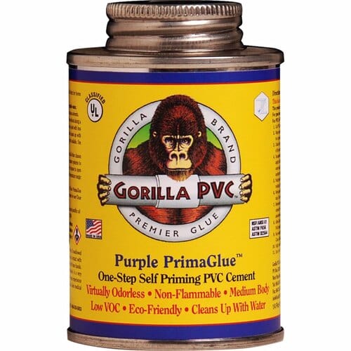 16 oz. Gorilla PrimaGlue Premium PVC Cement (purple) - Fittings N' Valves