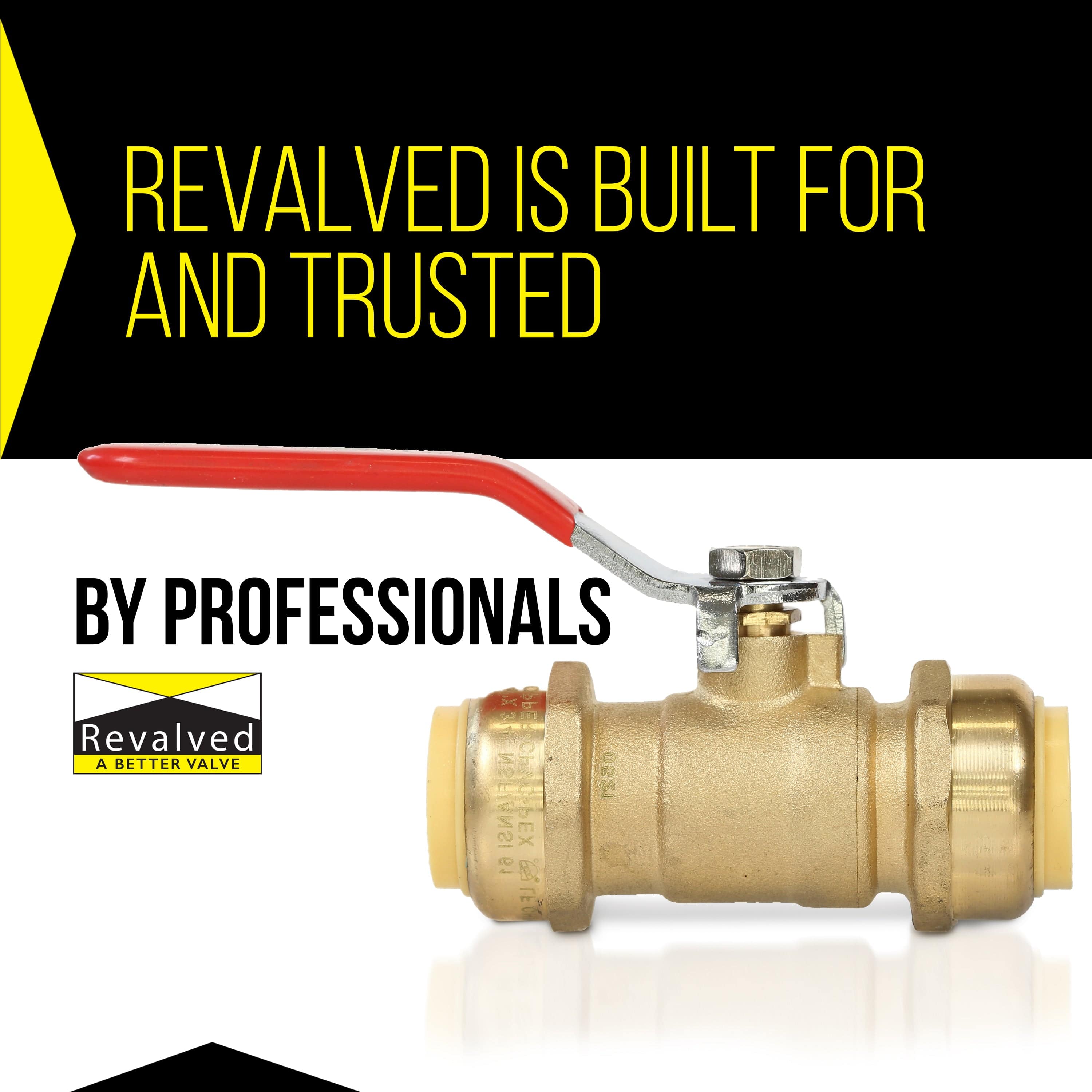 1" Push x Push Ball Valve - Push-Fit Water Shut Off (Lead-Free)