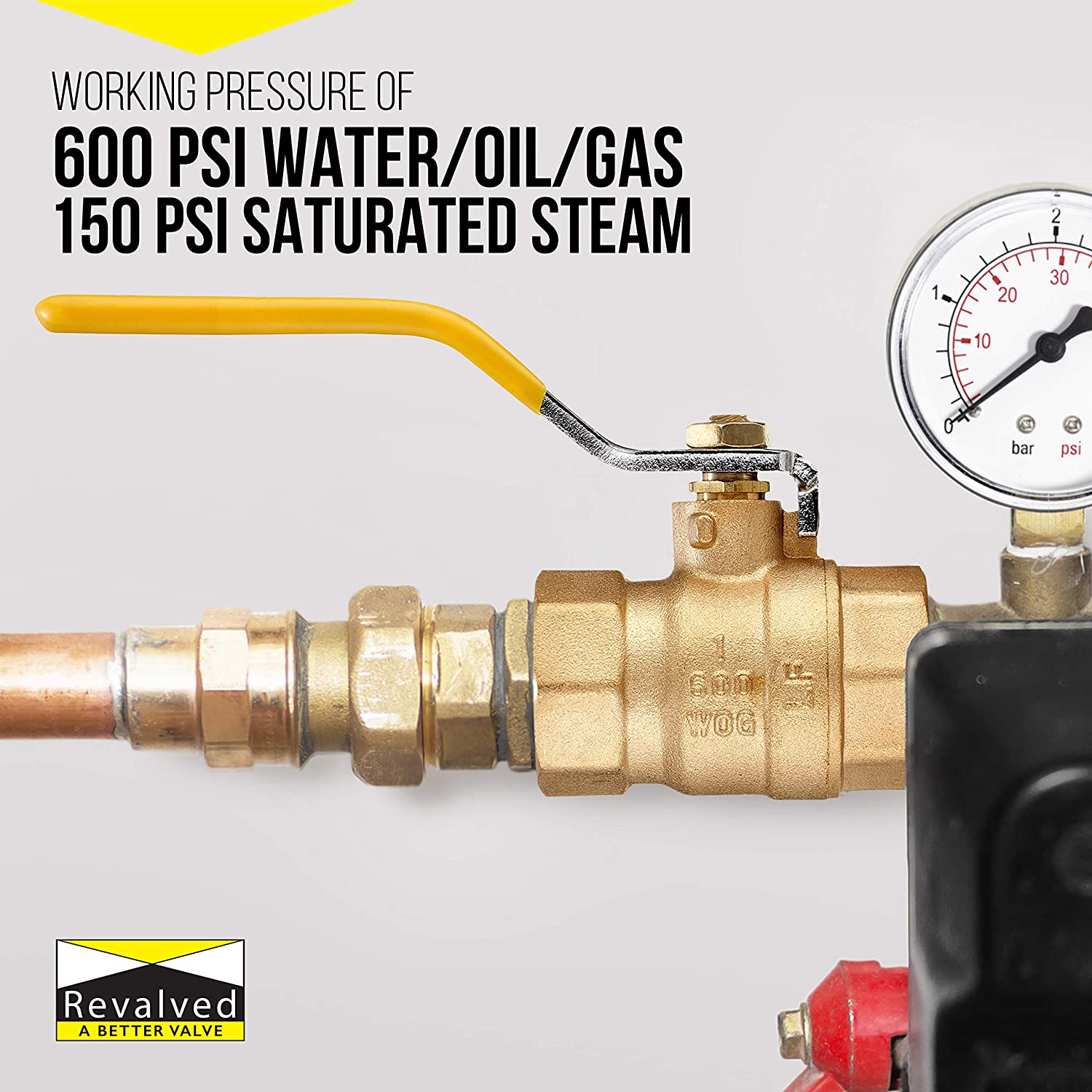 1" Brass Ball Valve 600 WOG Female Threaded NPT Full Port - Lead-Free - Fittings N' Valves