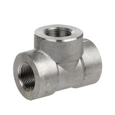 1" x 1/2" 3000# Forged Steel 304/L Threaded Reducing Tee