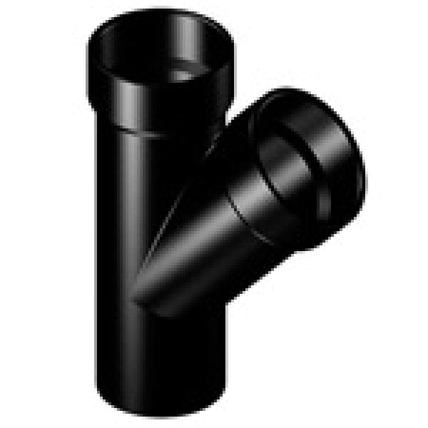 ABS 45-Degree Street Wye - Spigot x Hub x Hub - 4" x 4" x 3" - Fittings N' Valves