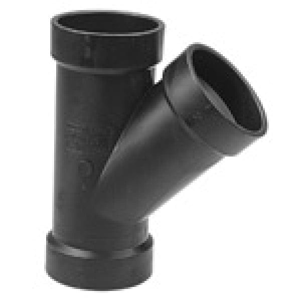 ABS 45-Degree Wye - Hub x Hub x Hub - 6" x 6" x 3" - Fittings N' Valves