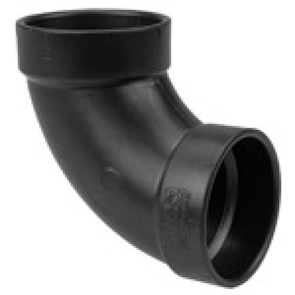 ABS 90-Degree Ell - Hub x Hub - 4" - Fittings N' Valves