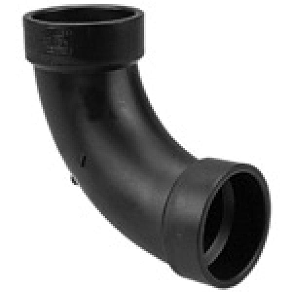 ABS 90-Degree Long Turn Ell - Hub x Hub - 4" - Fittings N' Valves