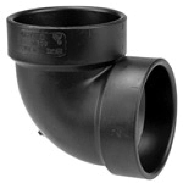 ABS 90-Degree Vent Ell - Hub x Hub - 1-1/4" - Fittings N' Valves