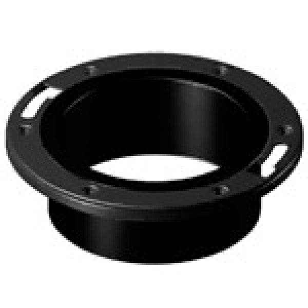 ABS Adjustable Closet Flange - Hub (Plastic Coated Steel Flange) - 4" x 3" - Fittings N' Valves