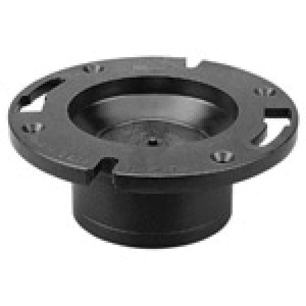 ABS Closet Flange w/Knockout Test Plug - Hub - 4" - Fittings N' Valves