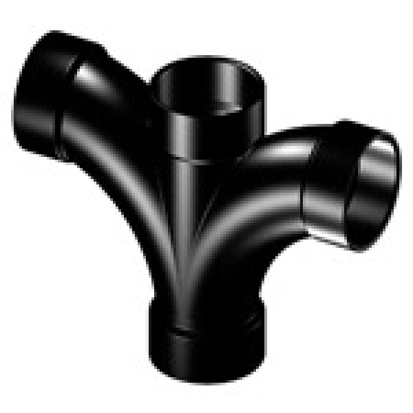 ABS Double Fixture Tee - Hub x Hub x Hub x Hub - 2" x 1-1/2" x 1-1/2" x 1-1/2" - Fittings N' Valves