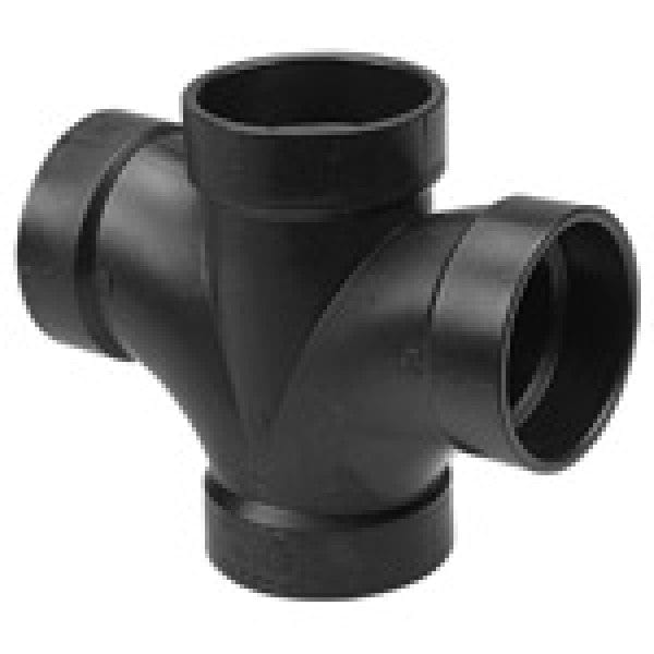 ABS Double Sanitary Tee - Hub x Hub x Hub x Hub - 4" x 4" x 2" x 2" - Fittings N' Valves