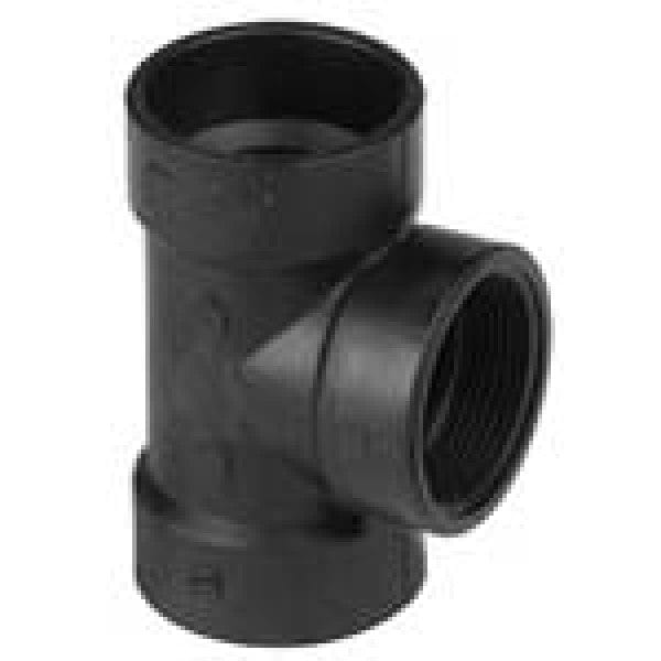 ABS Fixture Tee - Hub x Hub x FIPT - 2" x 1-1/2" x 1-1/2" - Fittings N' Valves