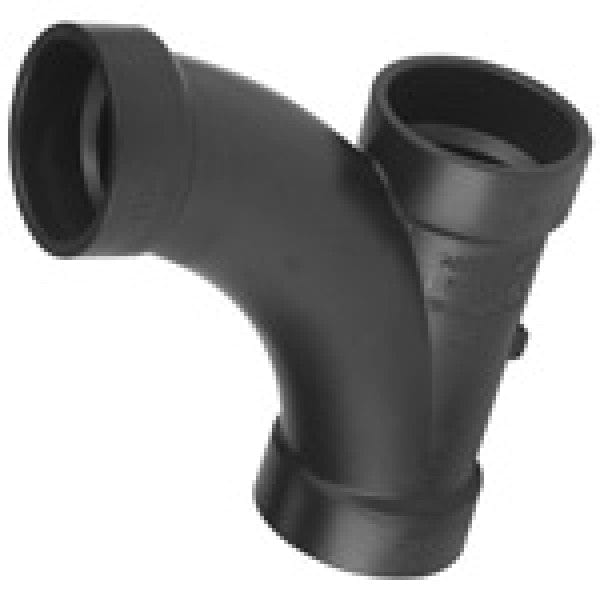 ABS Long Radius Ty - Hub x Hub x Hub - 2" x 1-1/2" x 1-1/2" - Fittings N' Valves