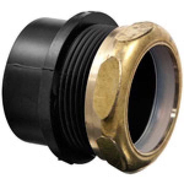 ABS Male Trap Adapter - Spigot x SJ w/Brass Nut - 1-1/2" - Fittings N' Valves