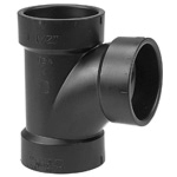 ABS Sanitary Tee - Hub x Hub x Hub - 6" - Fittings N' Valves
