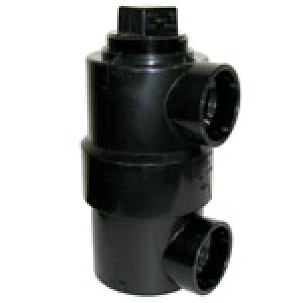 ABS Swivel Drum Trap - Hub x Hub x Cleanout w/Plug - 1-1/2" x 3" x 6" - Fittings N' Valves