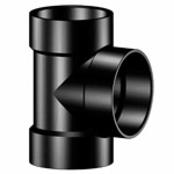 ABS Vent Tee - Hub x Hub x Hub - 3" x 3" x 2" - Fittings N' Valves