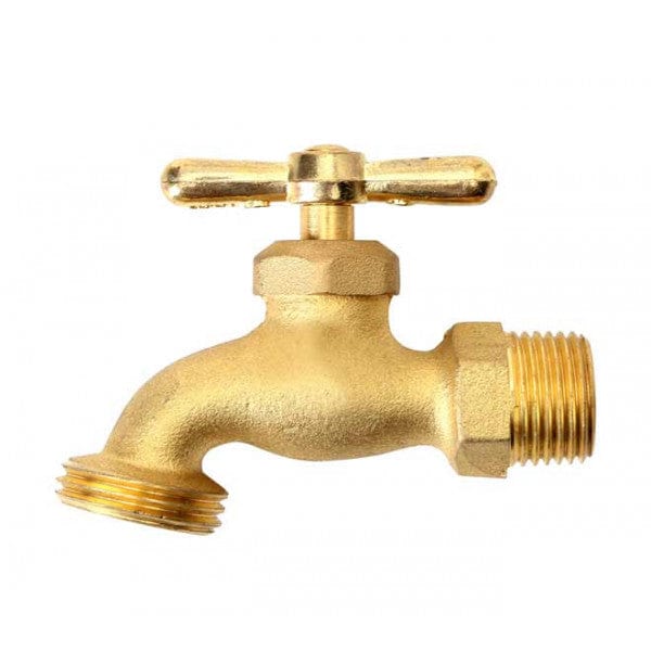 Brass Hose Bibcock MPT - 3/4" - Fittings N' Valves